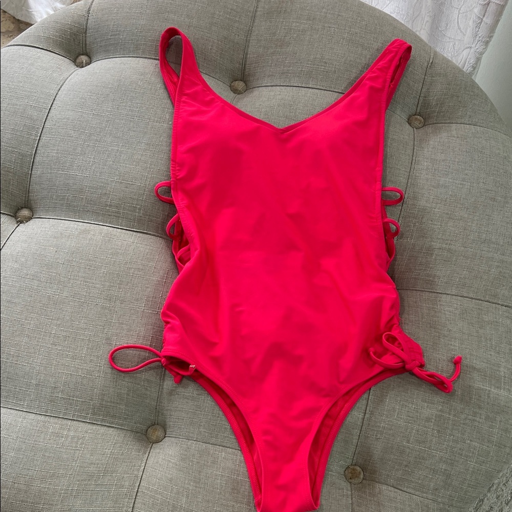 NWOT Xhilaration Hot Pink Women's One Piece Swimsuit